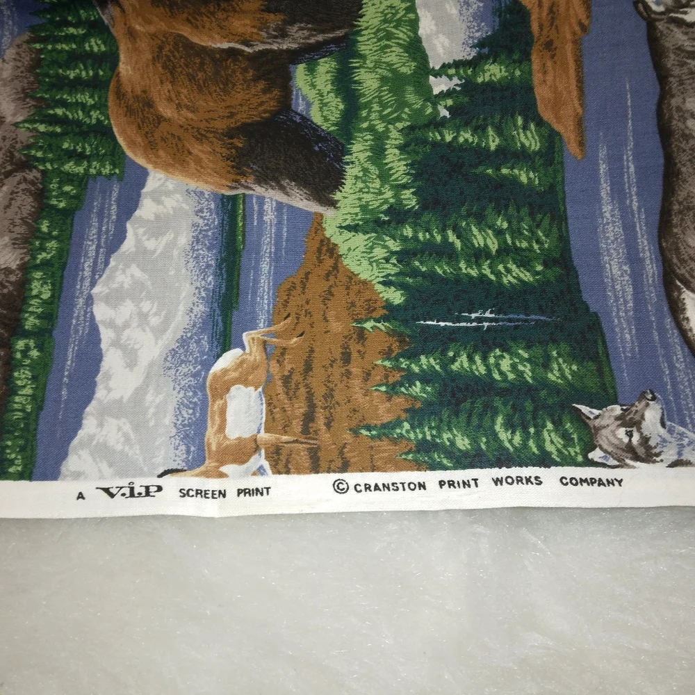 FABRIC Cranston VIP Cotton Fabric Wildlife Bear Wolf Deer Big Horn Sheep